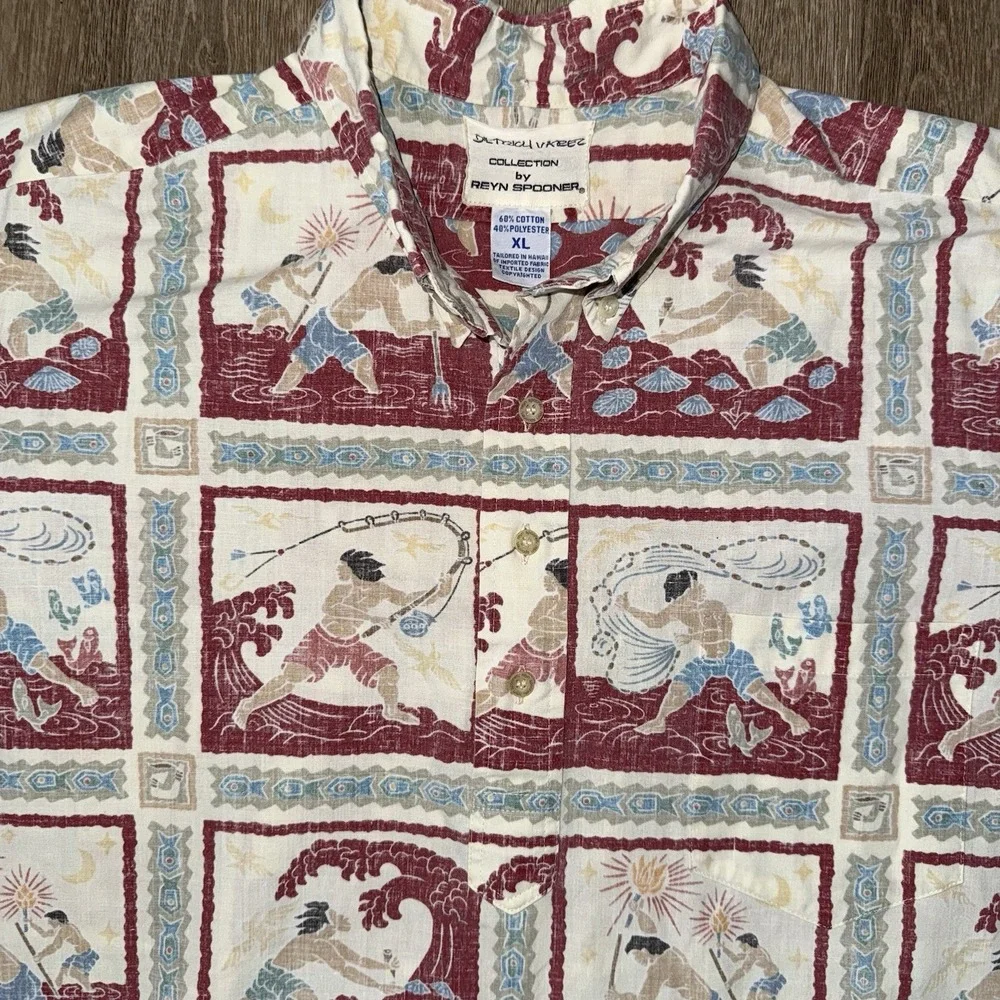 Reyn Spooner Dietrich Varez Aloha Hawaiian Shirt Men's XL Fishing Hunting - Picture 1 of 5